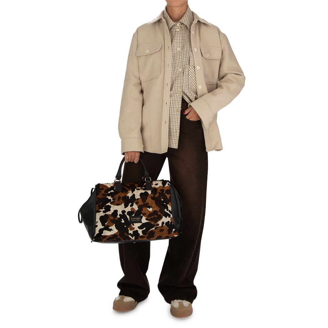 SELENE-17 PANTALONE PALAZZO  MARRONE