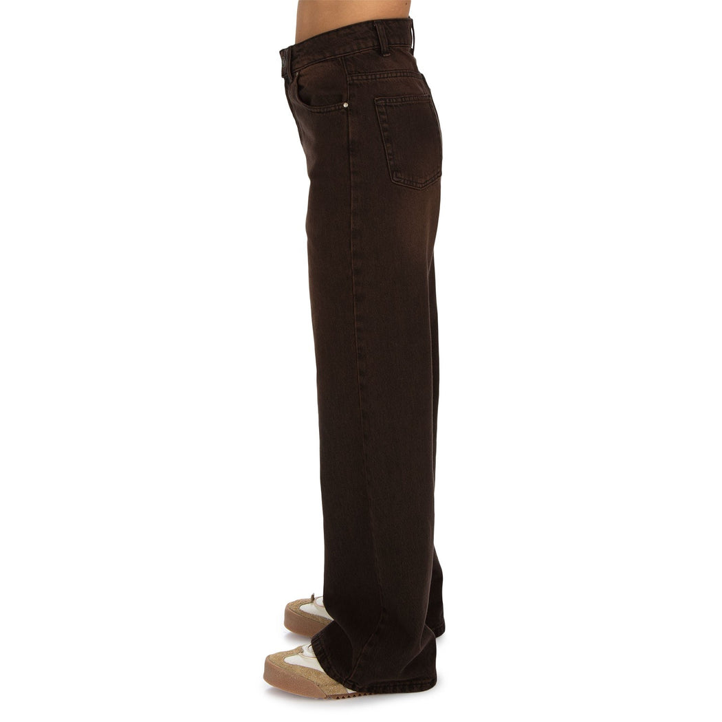 SELENE-17 PANTALONE PALAZZO  MARRONE