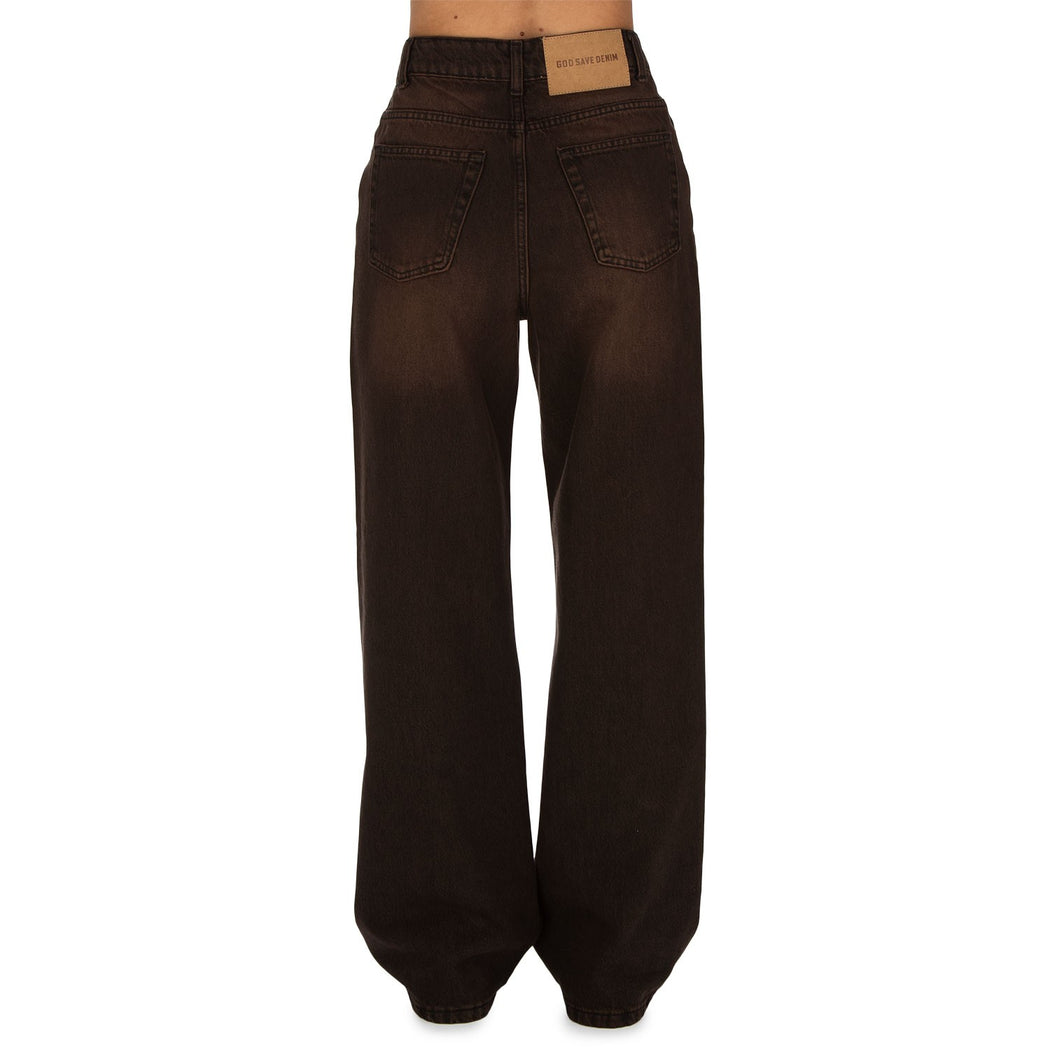 SELENE-17 PANTALONE PALAZZO  MARRONE