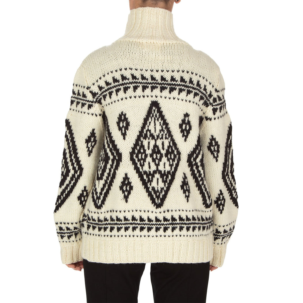 EVEREST ZIP CARDI  BIANCO/NERO