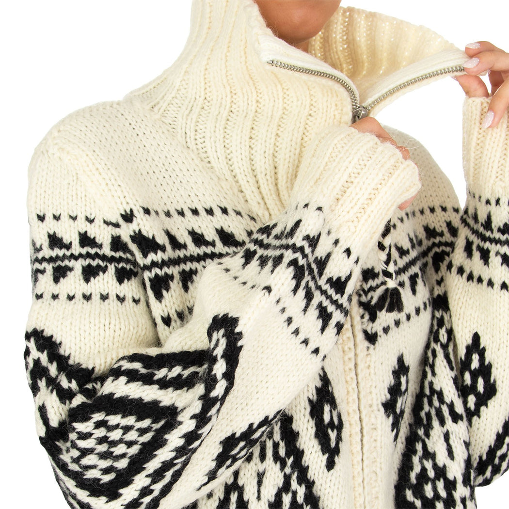 EVEREST ZIP CARDI  BIANCO/NERO
