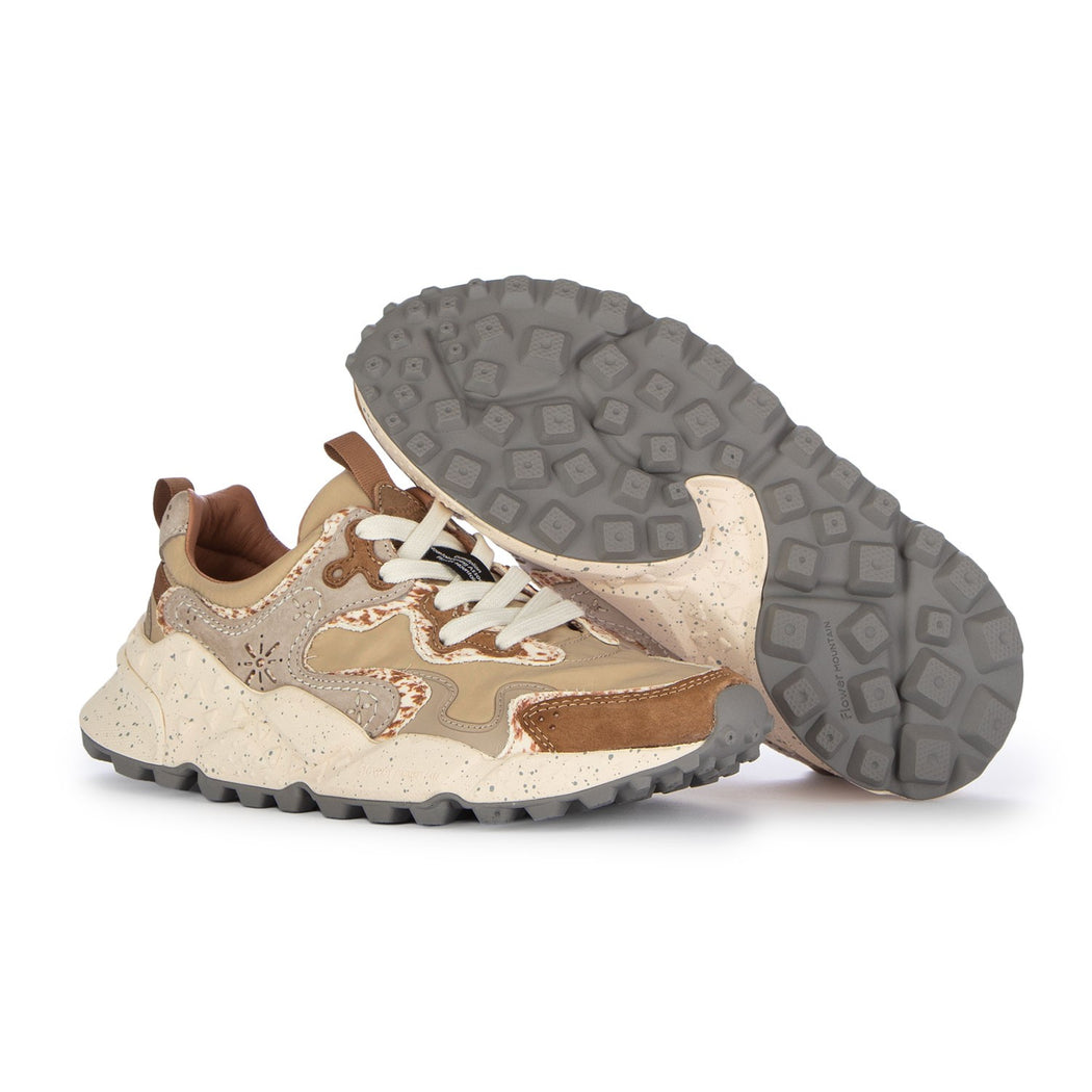 RULIS UNI SUEDE/NYLON/PONY HAIR  MARRONE/BEIGE/BIANCO PANNA