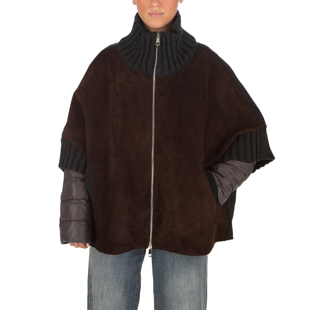 ADELE KNIT + IMBOTT STACCABILE  618 MARRONE/GRIGIO