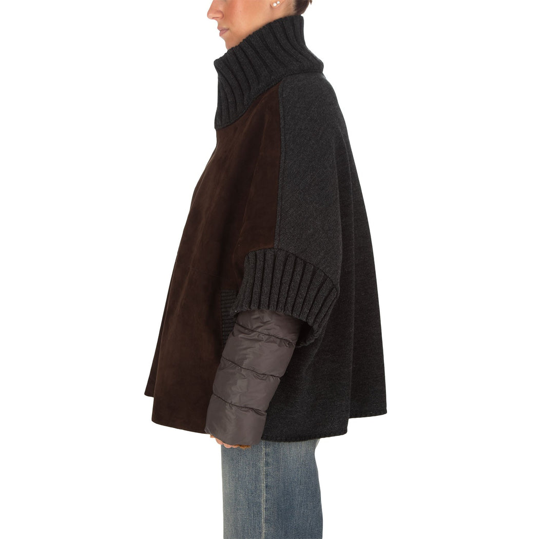 ADELE KNIT + IMBOTT STACCABILE  618 MARRONE/GRIGIO