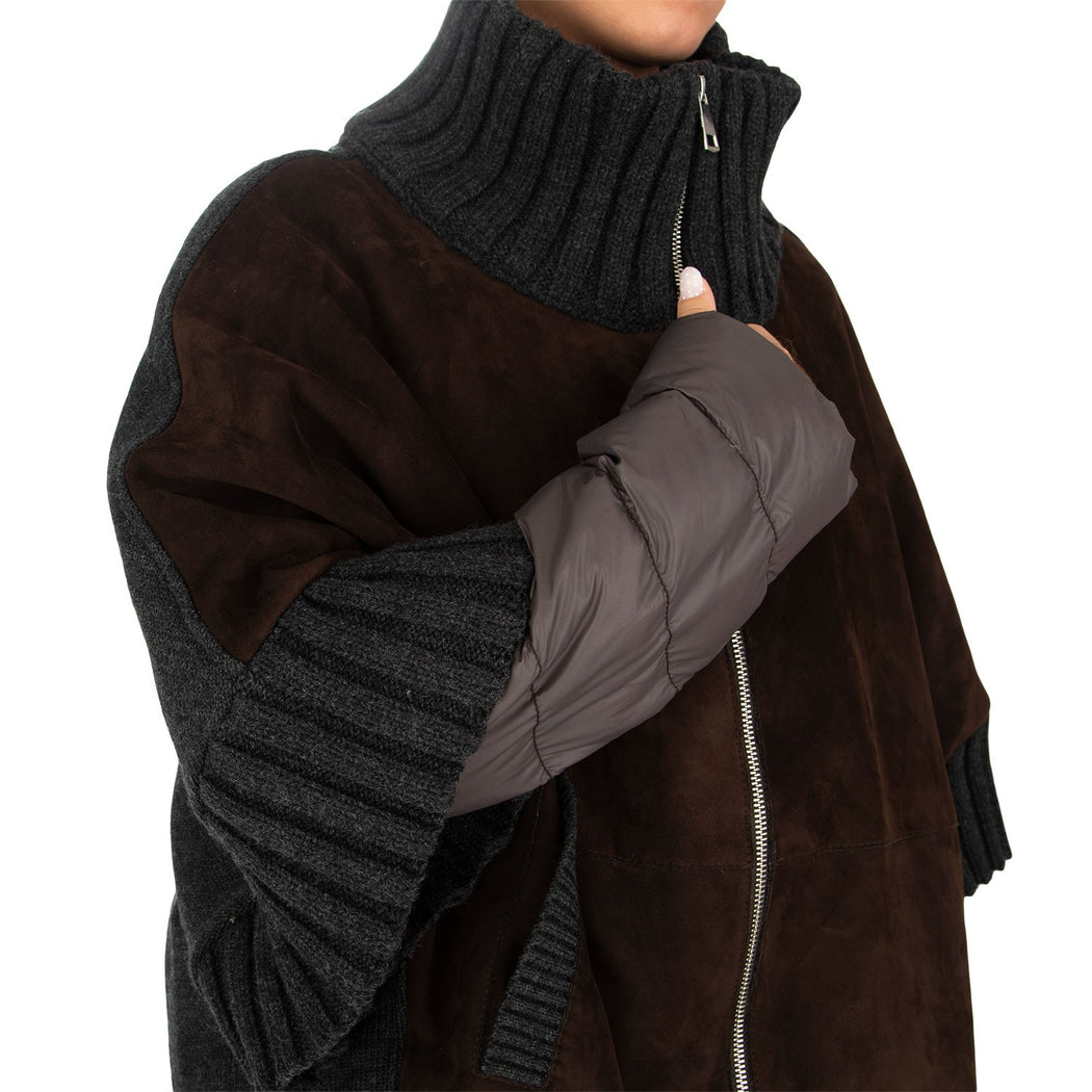 ADELE KNIT + IMBOTT STACCABILE  618 MARRONE/GRIGIO