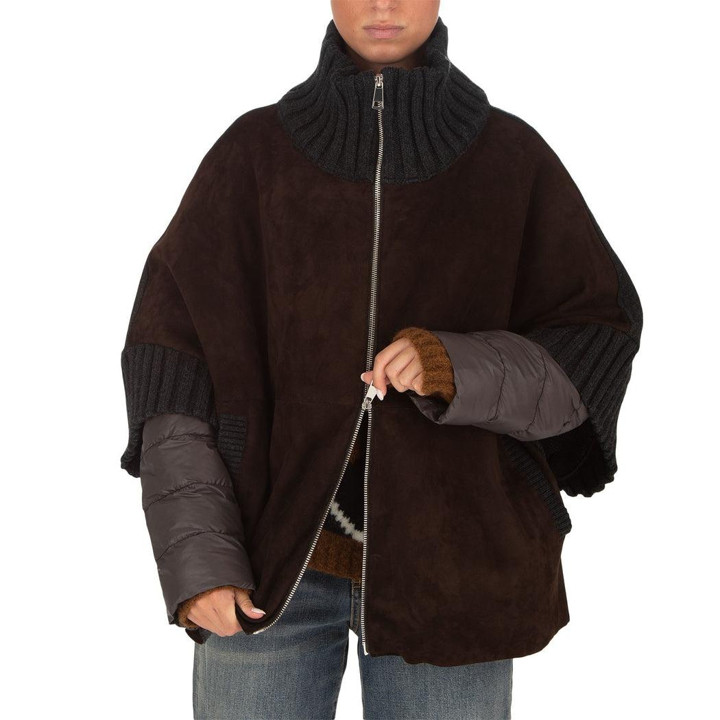 ADELE KNIT + IMBOTT STACCABILE  618 MARRONE/GRIGIO