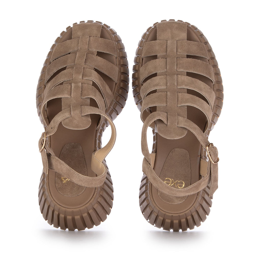 591 TSAKI SUEDE TAUPE  GRIGIO\MARRONE