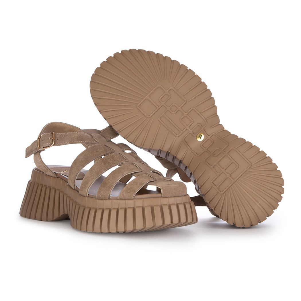 591 TSAKI SUEDE TAUPE  GRIGIO\MARRONE