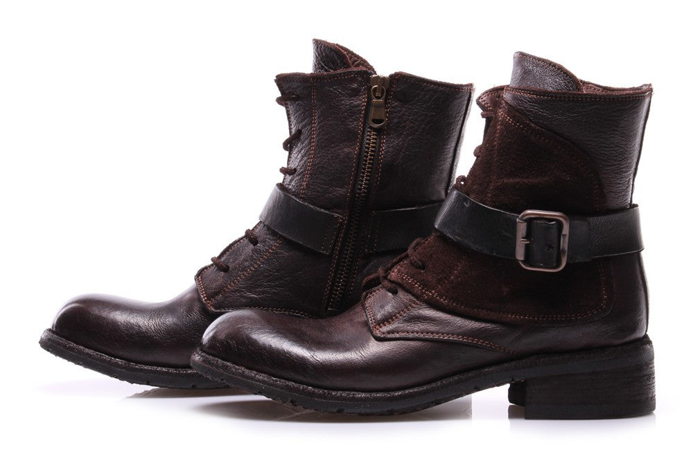 MANOVIA 52 womens deep brown Lace-up ankle boots