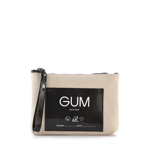GUM CHIARINI womens beige black waterproof Wristlet 