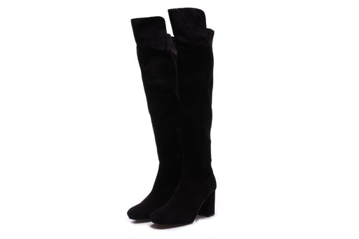 MANOVIA 52 womens black suede Knee boots 