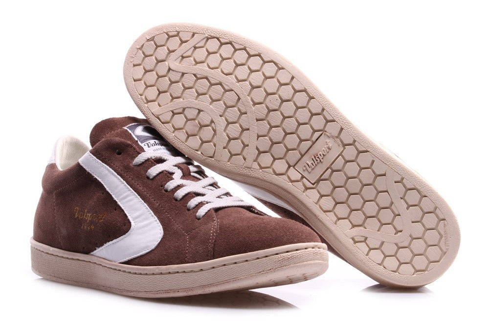 VALSPORT 1920 mens Tournament sneakers brown white suede
