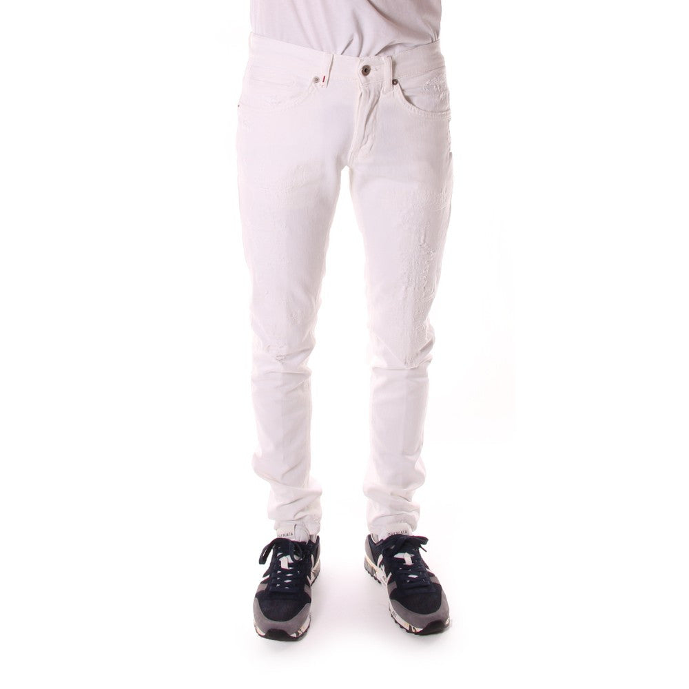 DONDUP mens white stretch cotton Jeans 