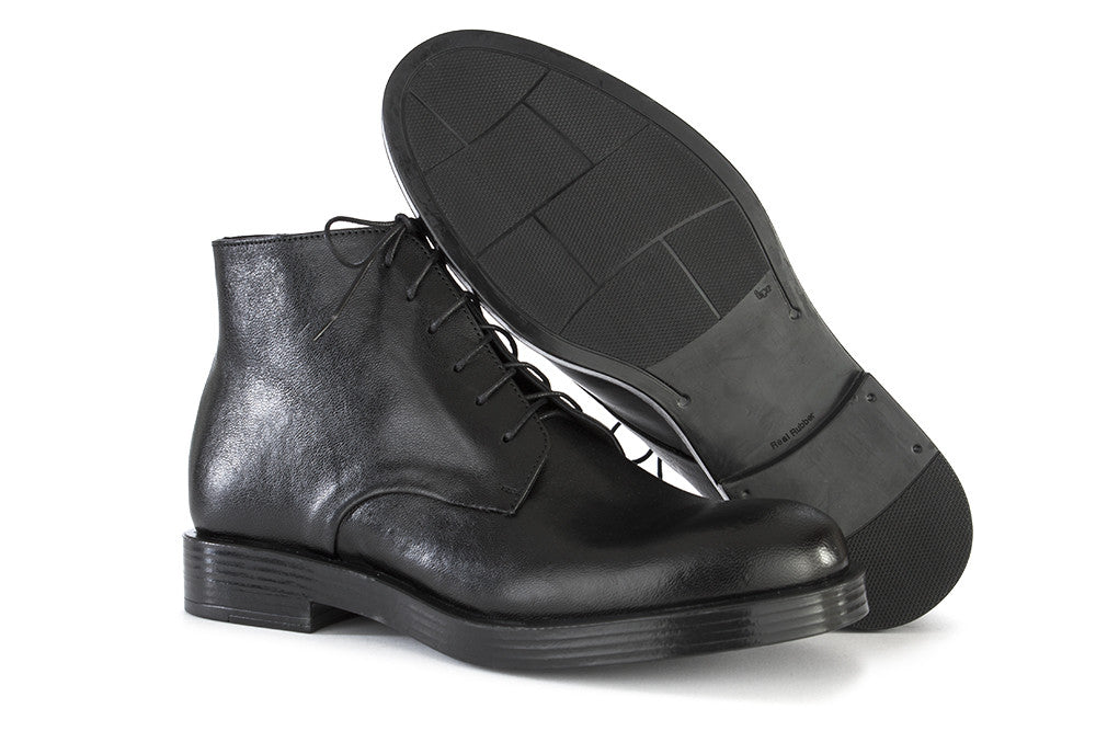 Ton Gout mens black leather lace ankle boots 
