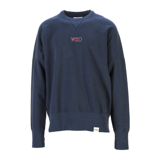 WRAD unisex navy blue sweatshirt pink logo bio cotton 