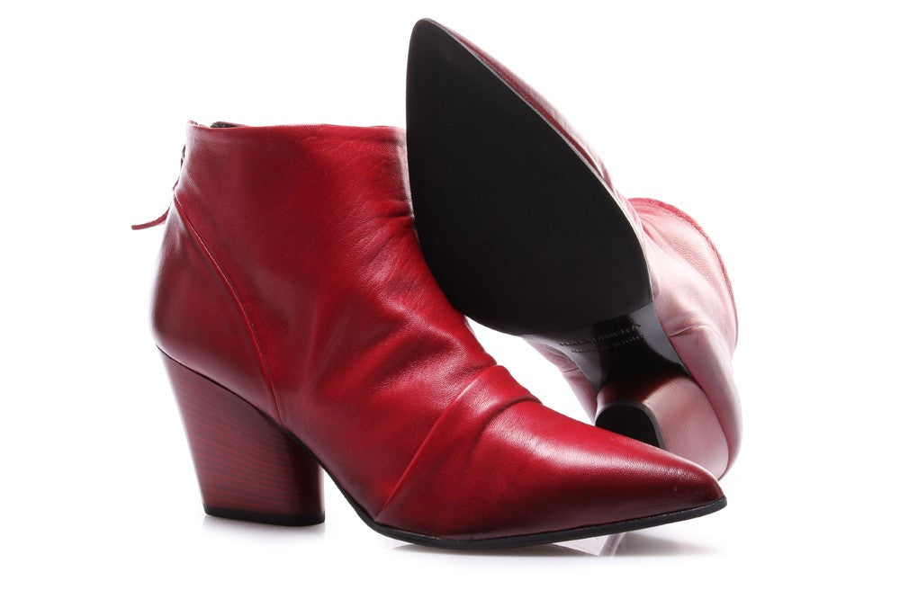 HALMANERA womens red nappa leather Ankle boots 