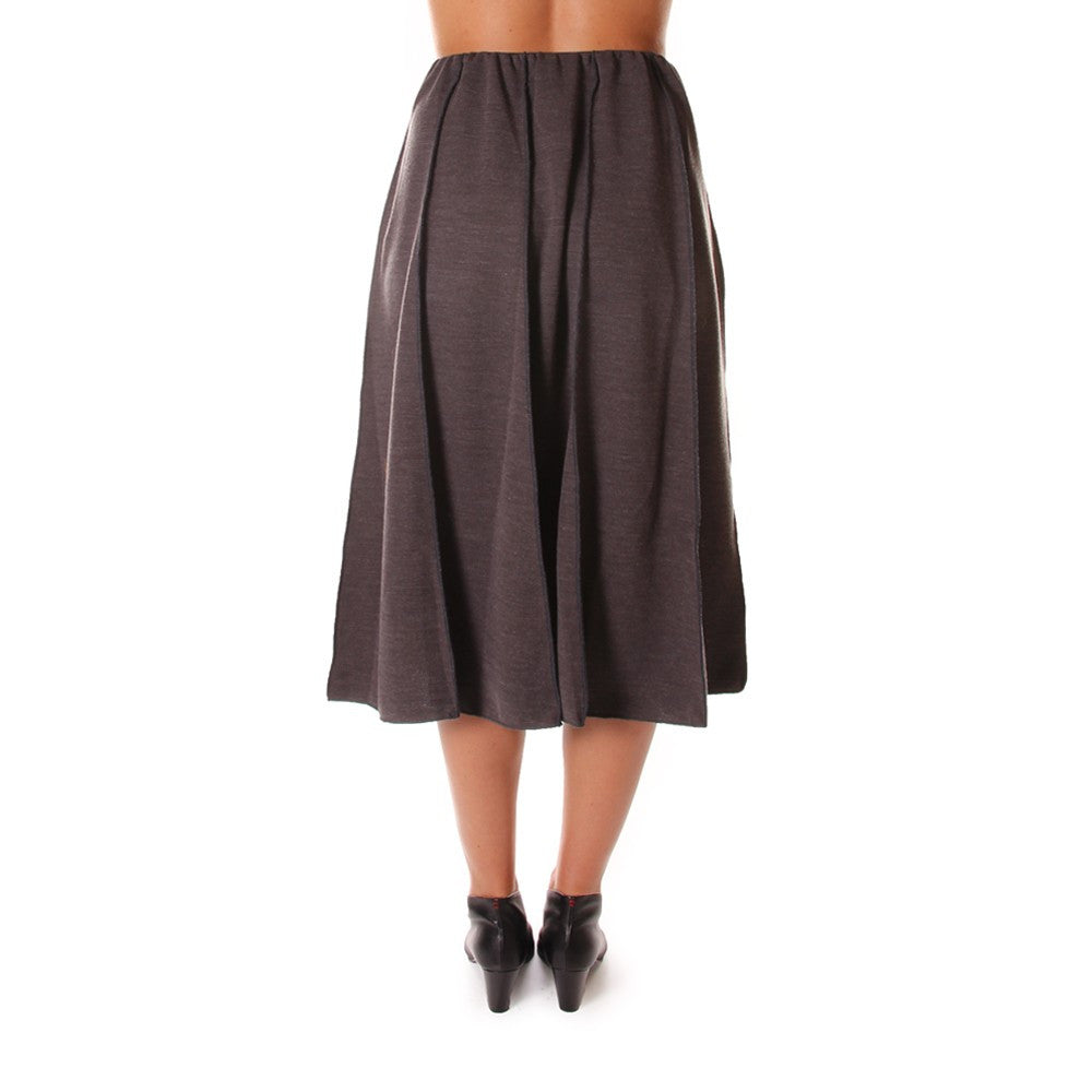 AU PETIT BONHEUR womens dark grey wool Flared skirt 
