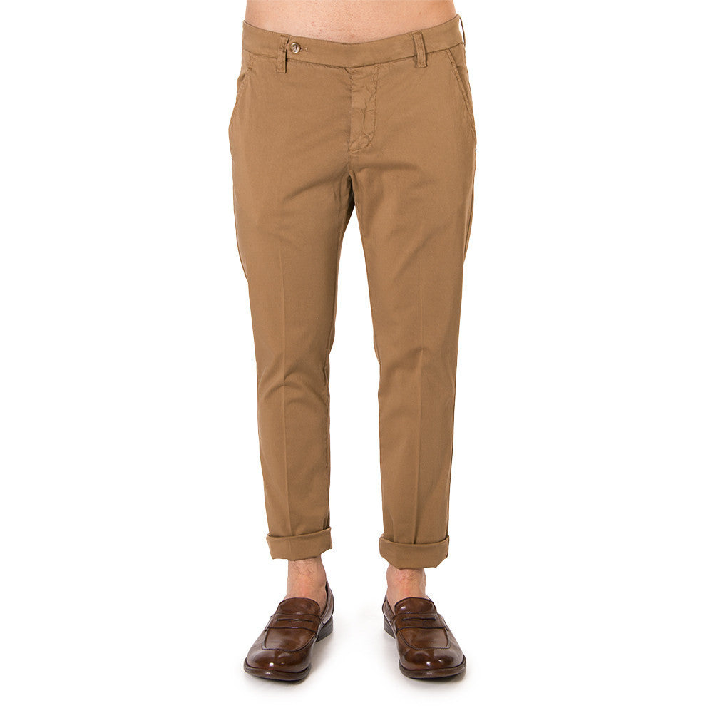 ENTRE AMIS mens biscuit brown cotton Chino pants 
