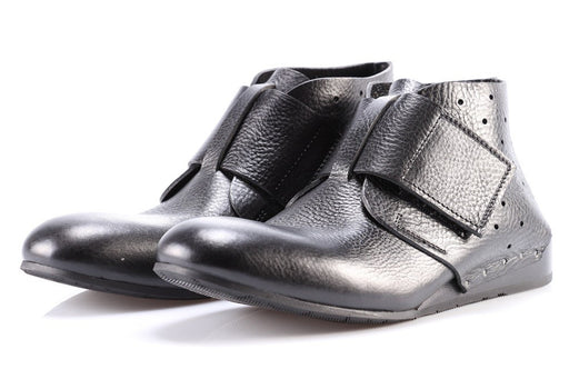 MOMA womens black leather Flat shoes 