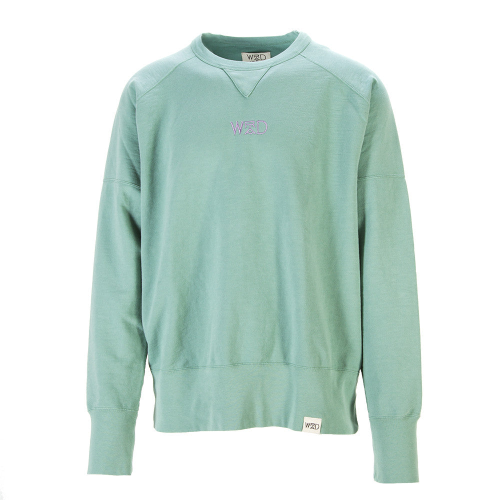 WRAD unisex green sweatshirt pink logo organic cotton 