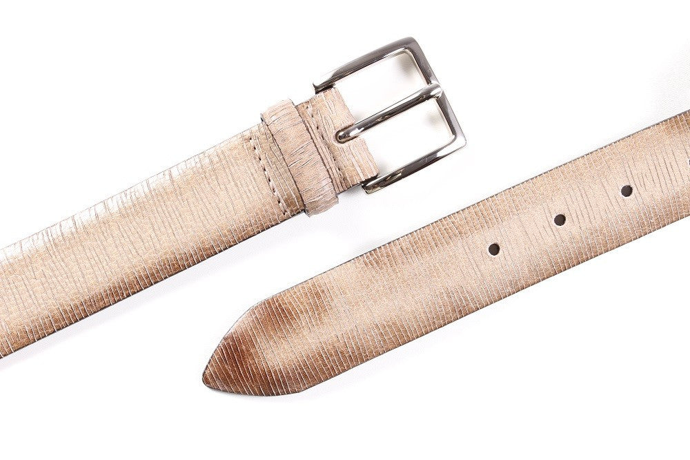 ORCIANI mens hazelnut laminated leather Belt 