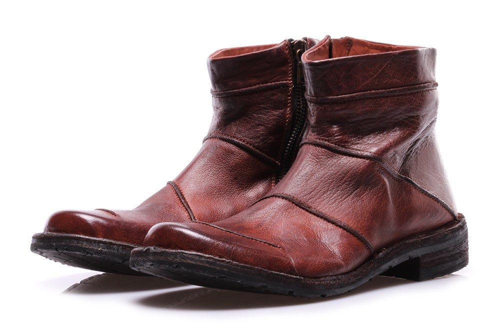 MANOVIA 52 womens cinnamon brown leather Ankle boots 