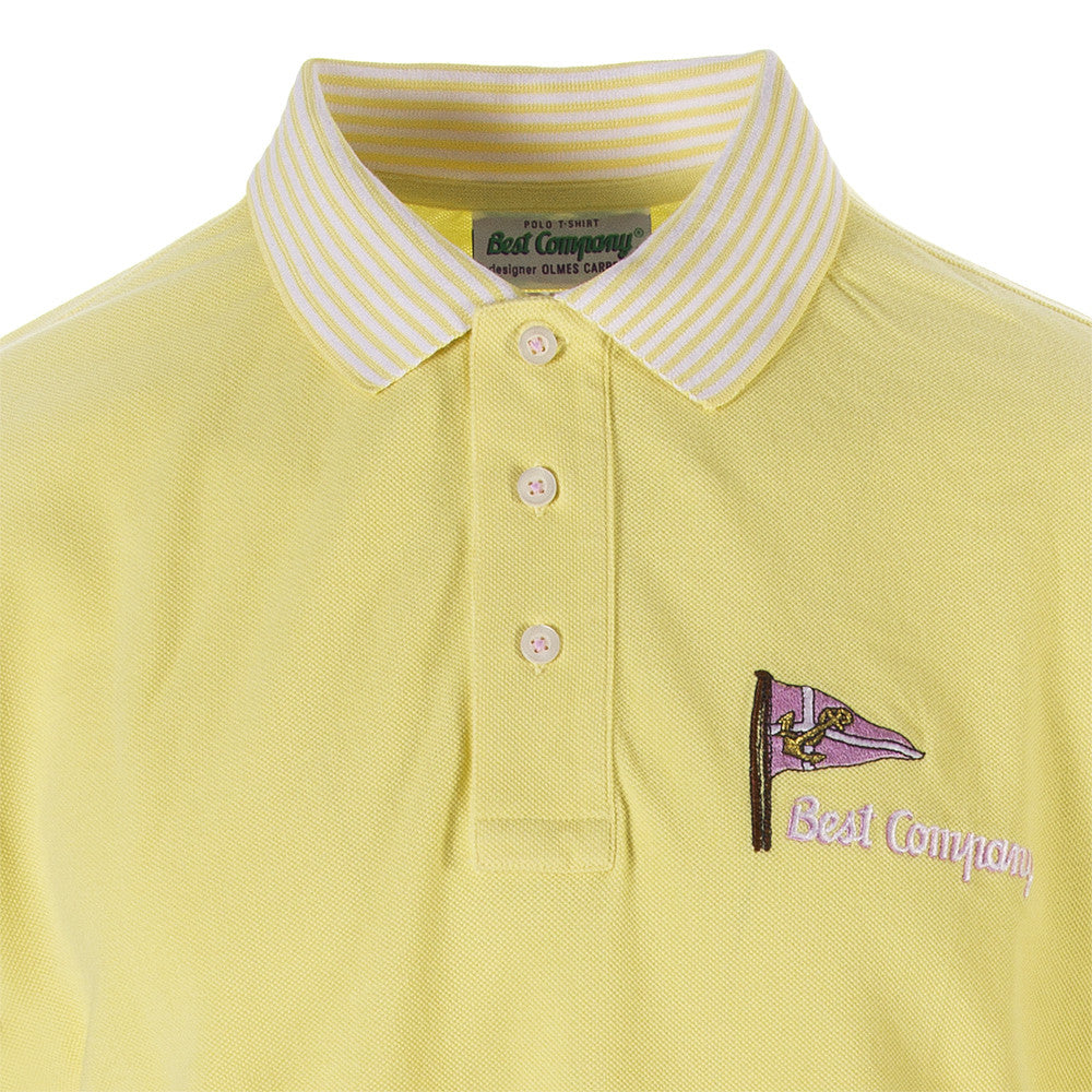 BEST COMPANY mens yellow cotton piquet Polo 