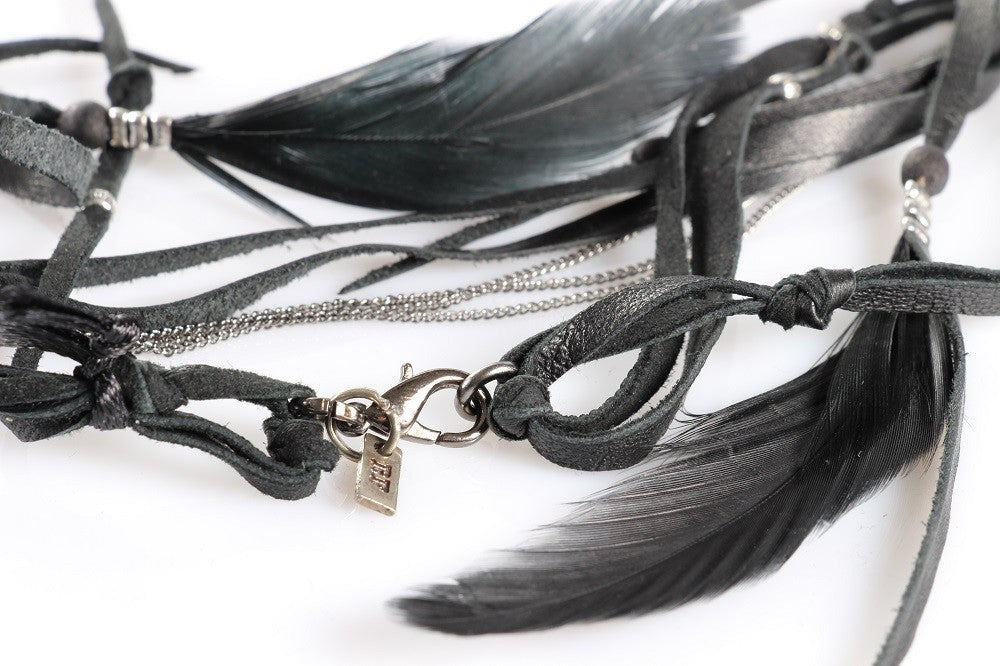 RICCARDO FORCONI womens black plumage Necklaces 