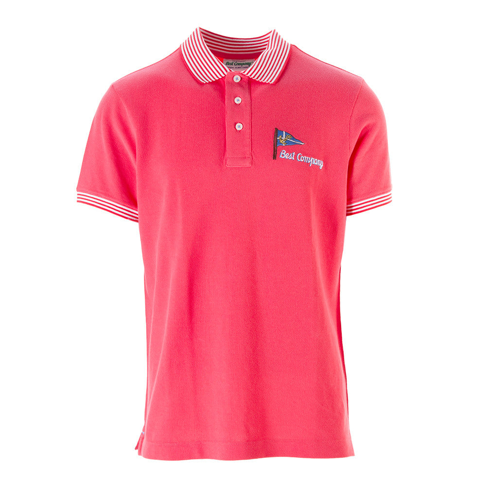 BEST COMPANY mens strawberry pink cotton piquet Polo 