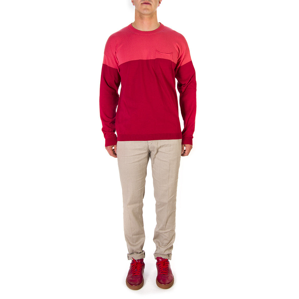 ROBERTO COLLINA mens red cotton jersey Sweater 