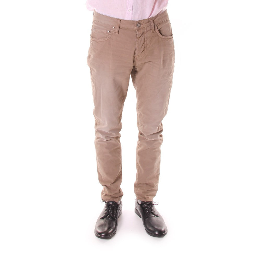 AGLINI mens brown stretch cotton Chino pants 