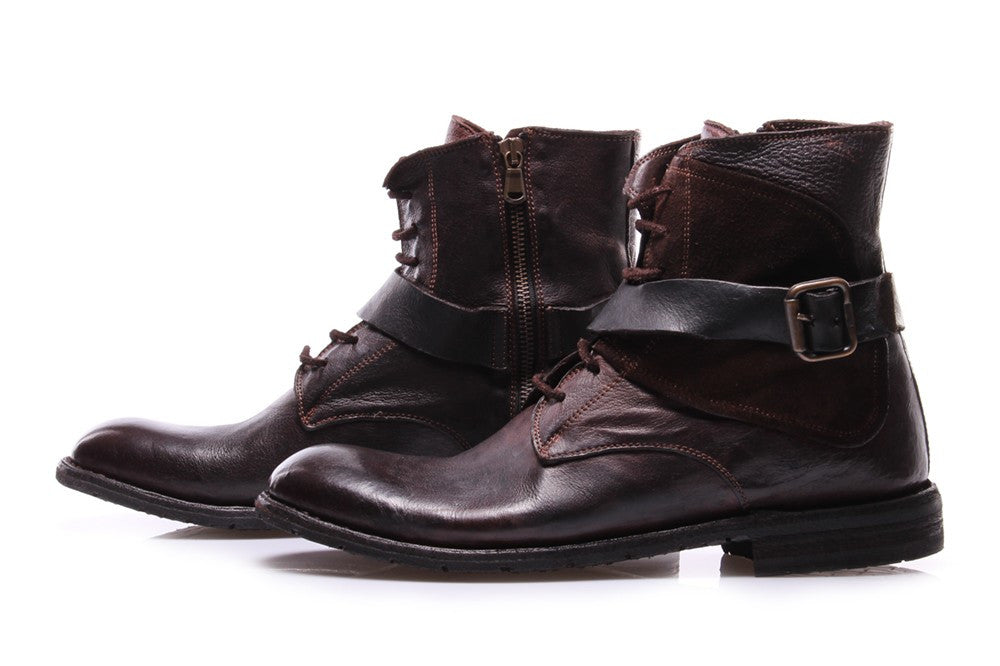 MANOVIA 52 mens dark brown leather Ankle boots 
