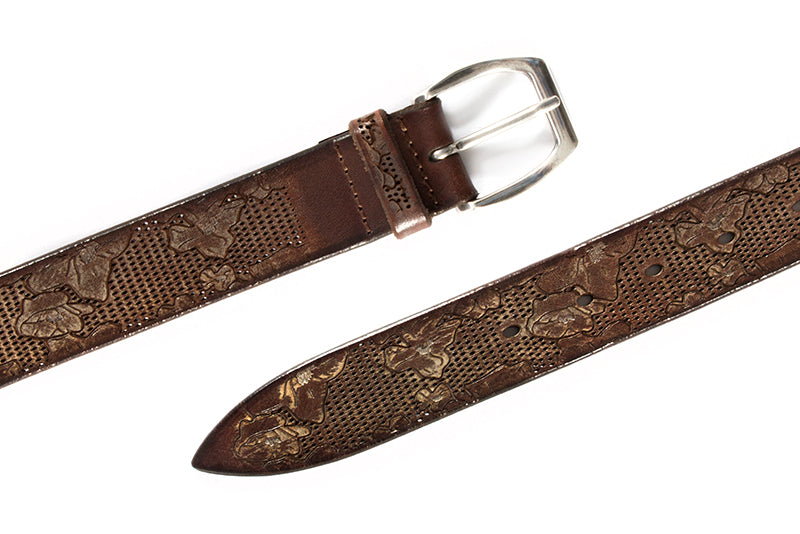 orciani mens belt leather brown handmade
