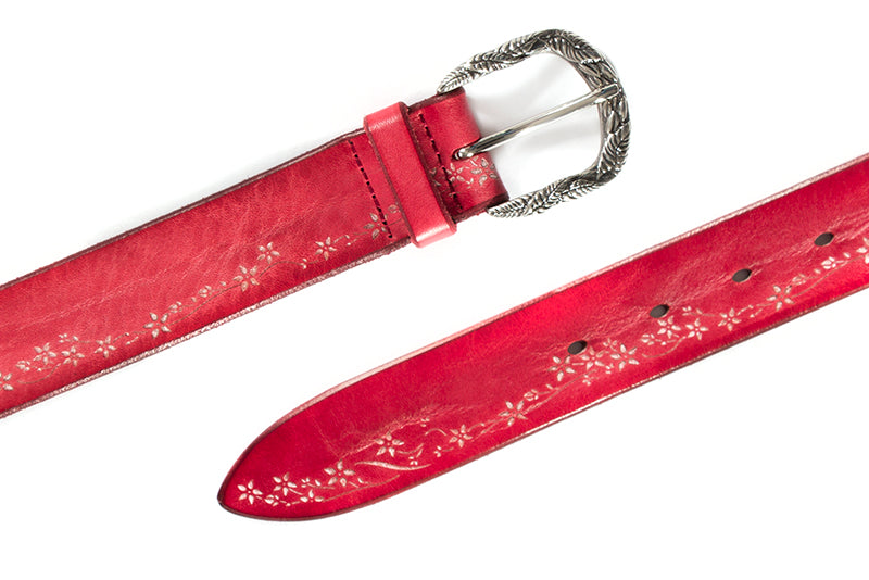 Orciani womens belt red leather