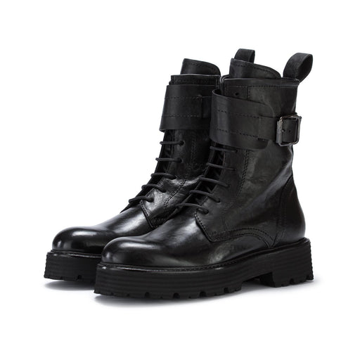 manovia52 womens lace up boots black