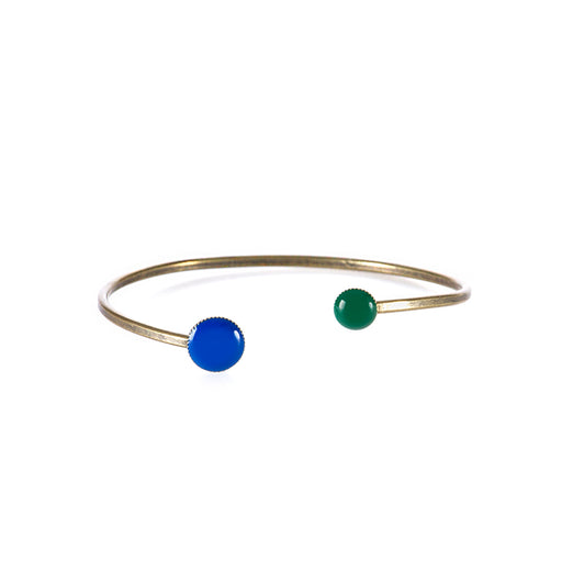 UNIQUE womens green blue enamelled Bracelet 