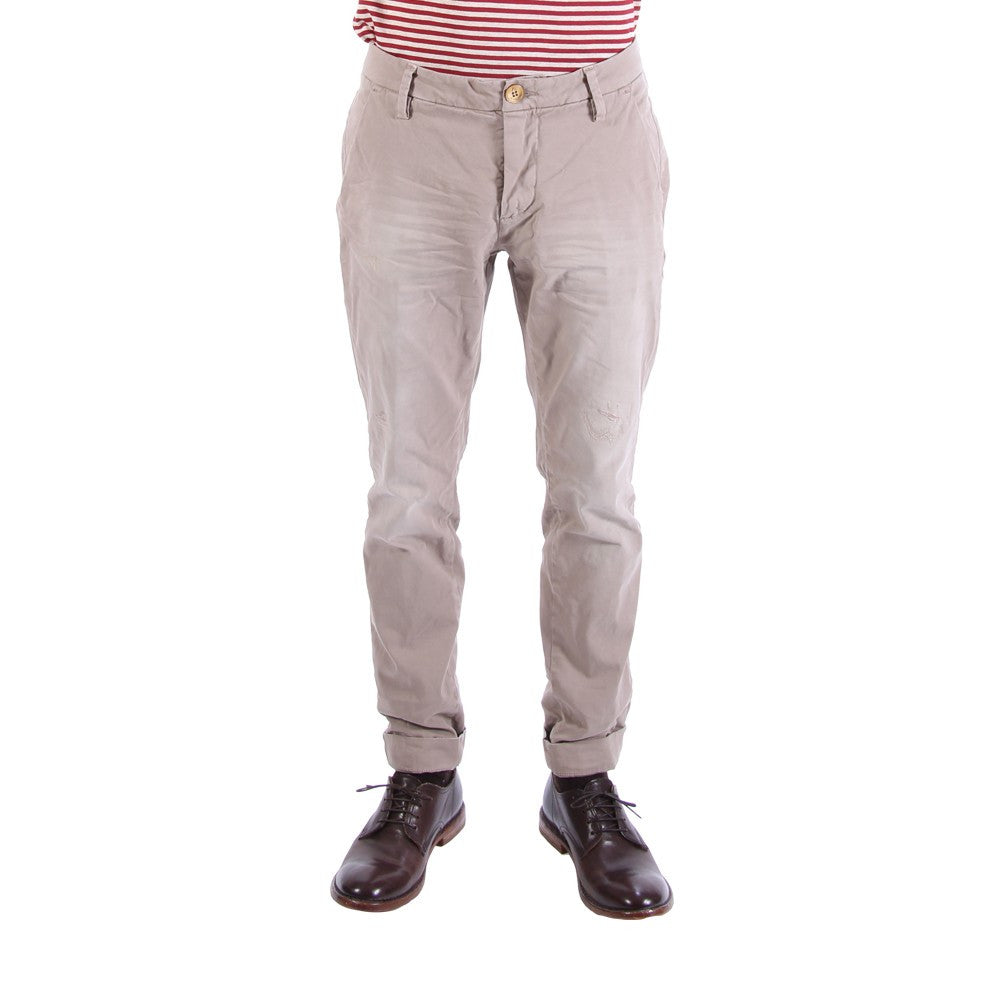 AGLINI mens beige stretch cotton Chino pants 