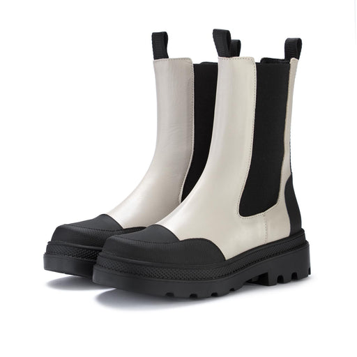 sofia len chelsea boots ice white black