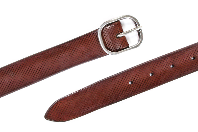 ORCIANI mens brown perforated leather Belt 