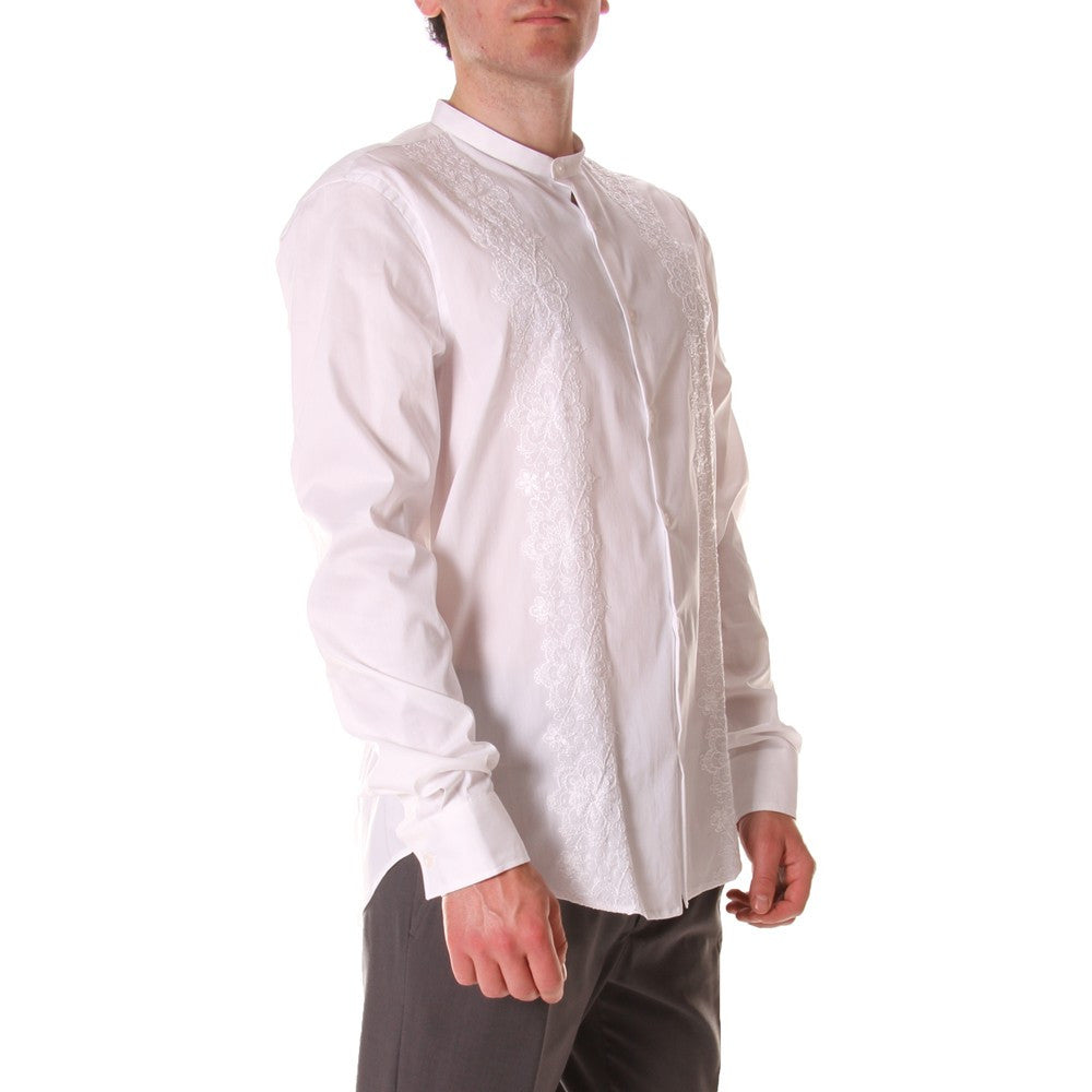 HOSIO mens white stretch cotton Shirt 