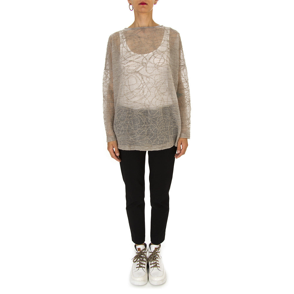 BIONEUMA womens beige grey merino wool Sweater 