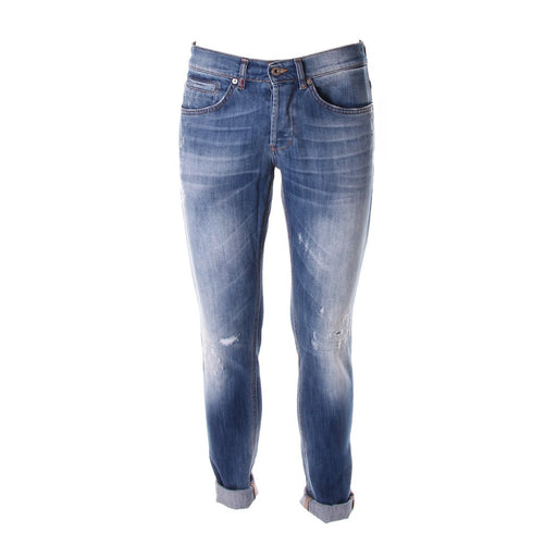 DONDUP mens washed blue stretch cotton Jeans 