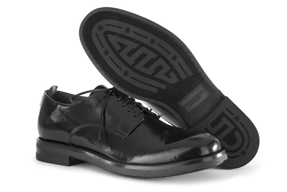 OFFICINE CREATIVE mens black leather Flat shoes 
