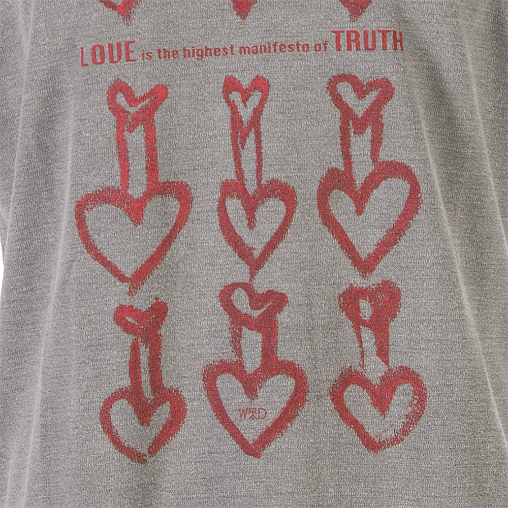 WRAD unisex grey T-shirt graphi-tee Hearts print