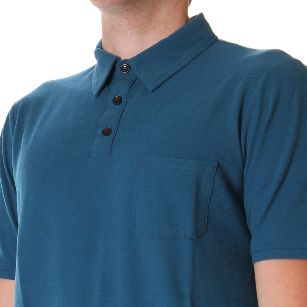 ROBERTO COLLINA mens turquoise Polo chest pocket