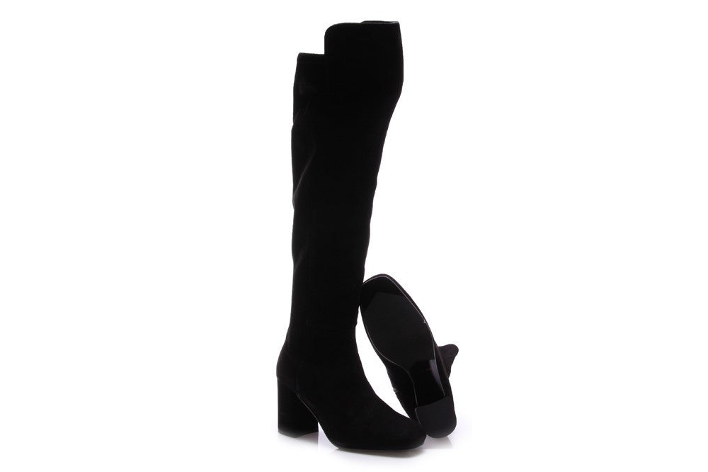 MANOVIA 52 womens black suede Knee boots 