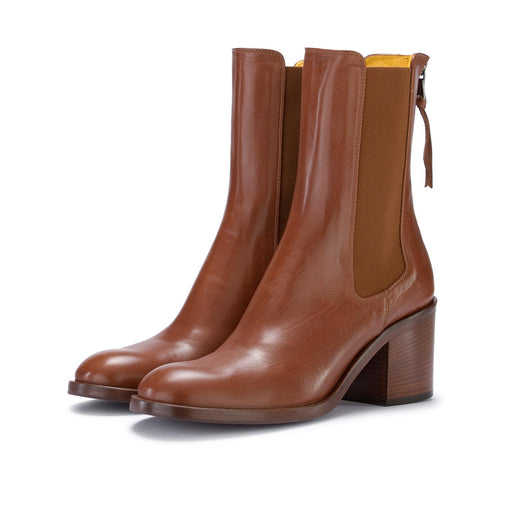 mara bini heel boots guanto cuoio brown