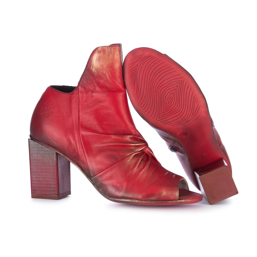 papucei heel boot sandals teressa red