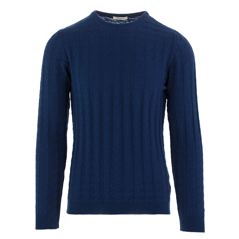 wool & co mens sweater cotton blue navy