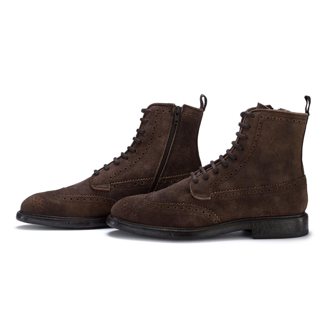 manovia52 mens suede ankle boots brown